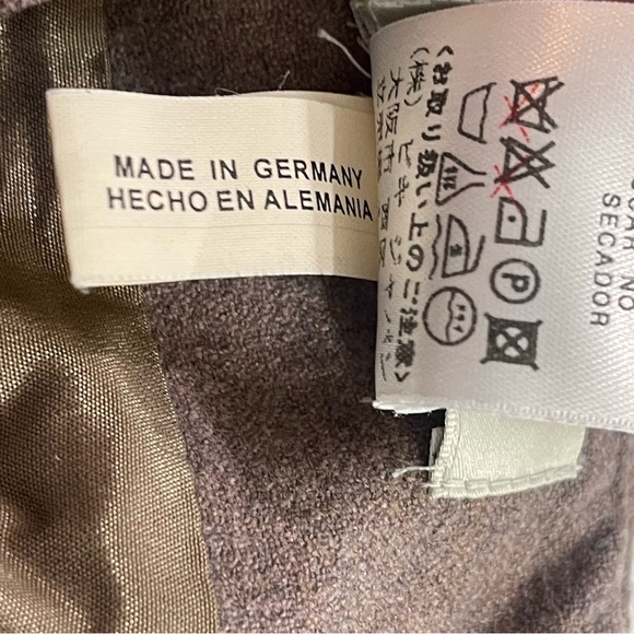 Mondo Virgin Wool Blend Long Khaki Skirt With Back Slit Extra large (44) - Picture 6 of 6